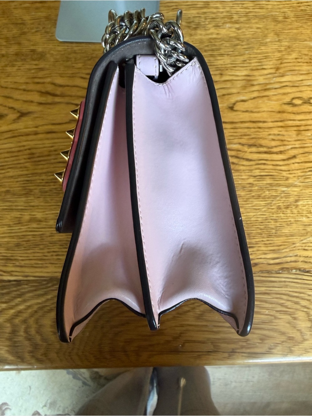 Fendi Pastel Pink Leather Crossbody with Embellished Logo - Picture 4 of 12